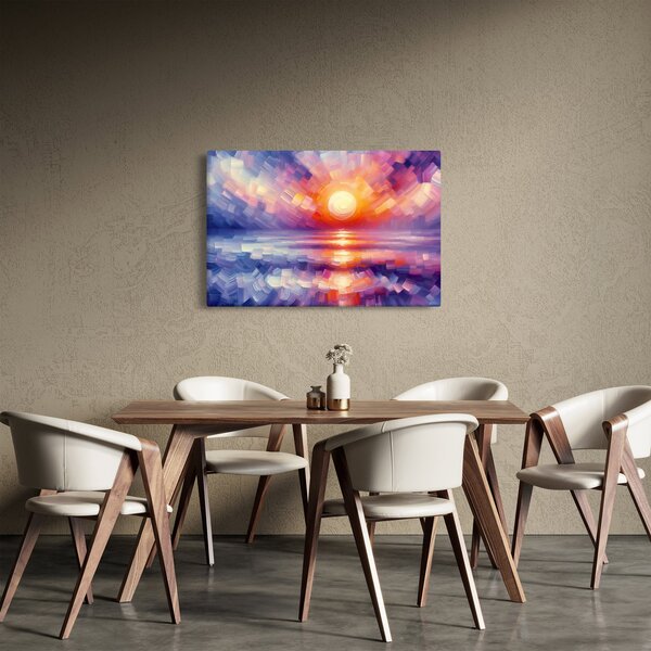 Obraz - Farebný umelecký západ slnka (90x60 cm)
