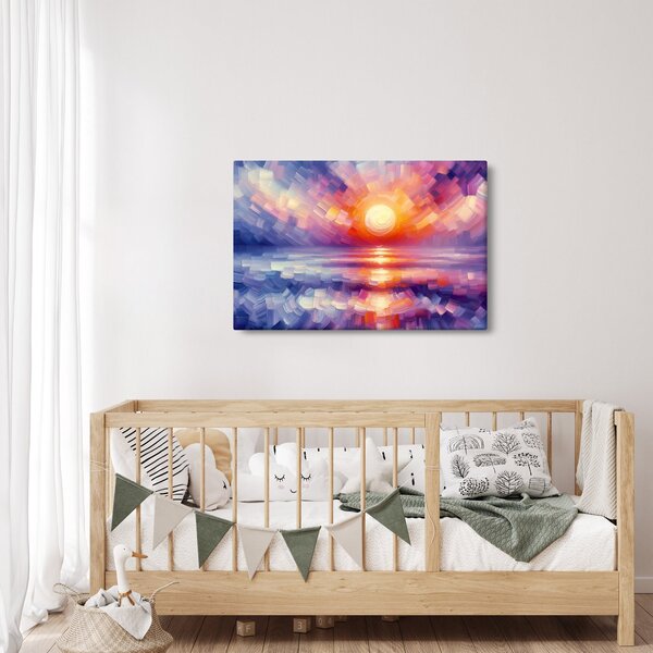 Obraz - Farebný umelecký západ slnka (90x60 cm)