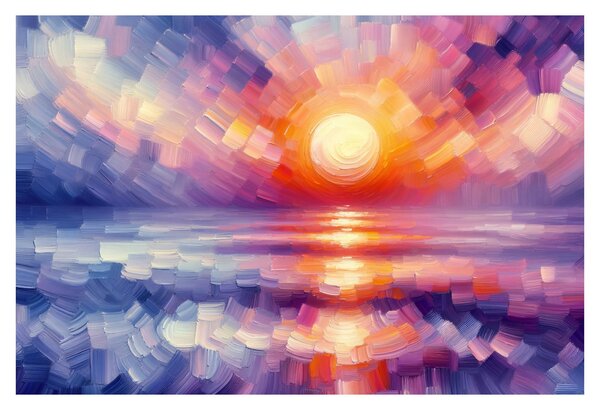 Obraz - Farebný umelecký západ slnka (90x60 cm)