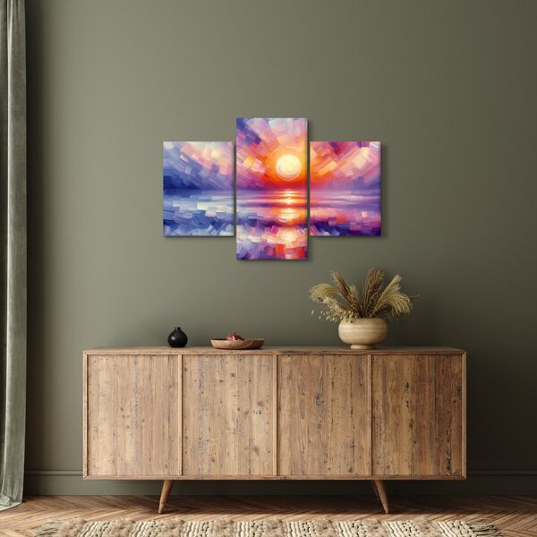 Obraz - Farebný umelecký západ slnka (90x60 cm)