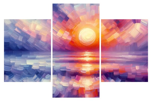 Obraz - Farebný umelecký západ slnka (90x60 cm)