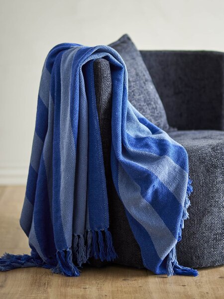 Prehoz z recyklovanej bavlny Frello Blue 130 × 160 cm