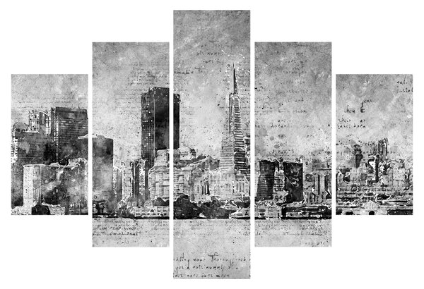 Obraz - Coffee art city (150x105 cm)