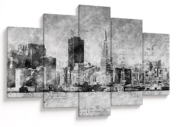 Obraz - Coffee art city (150x105 cm)