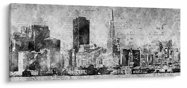 Obraz - Coffee art city (120x50 cm)