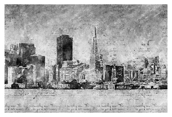 Obraz - Coffee art city (90x60 cm)