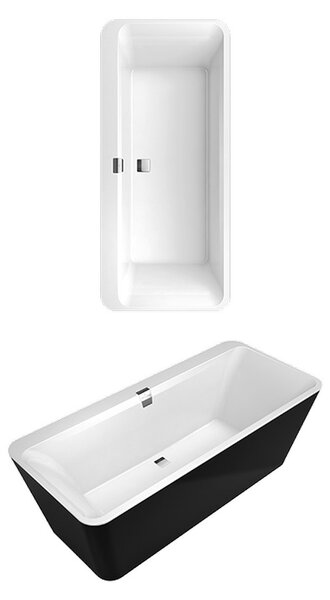 Villeroy & Boch Squaro Edge 12 Duo - Vaňa do priestoru 1800x800 mm, vrátane odpadu a prepadu, alpská biela UBQ180SQE7PDV-01