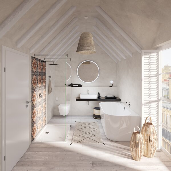 Villeroy & Boch Oberon 2.0 Duo - Vaňa pre pristavenie ku stene 1800x800 mm, Quaryl, vrátane odpadu a prepadu, alpská biela UBQ180OBR9CD00V-01