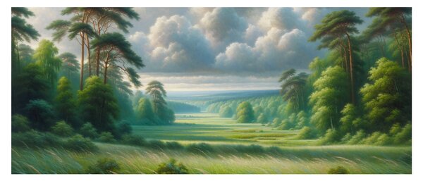 Obraz - Zelená krajina (120x50 cm)
