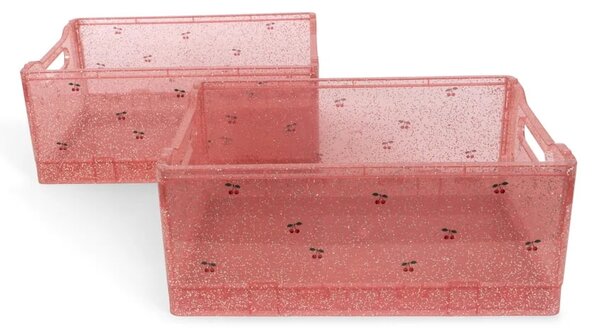 Skladací úložný box Lemon / Cherry Sparkling – set 2 ks lemon