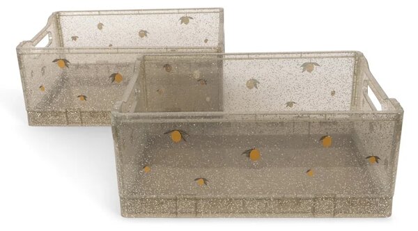Skladací úložný box Lemon / Cherry Sparkling – set 2 ks lemon