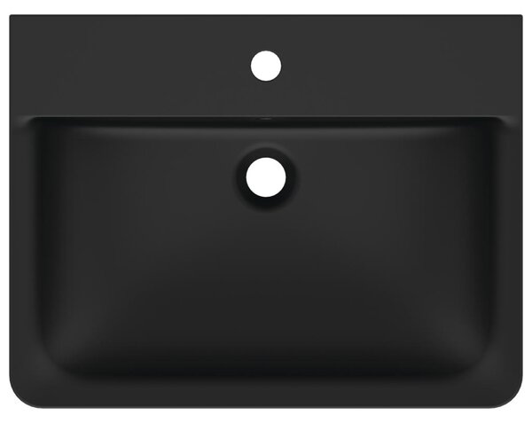 Ideal Standard Connect Air - Umývadlo CUBE 600x460 mm, s prepadom, čierna matná E0298V3