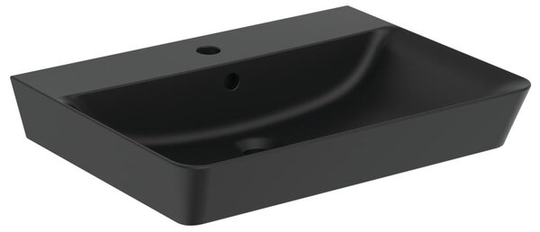 Ideal Standard Connect Air - Umývadlo CUBE 600x460 mm, s prepadom, čierna matná E0298V3