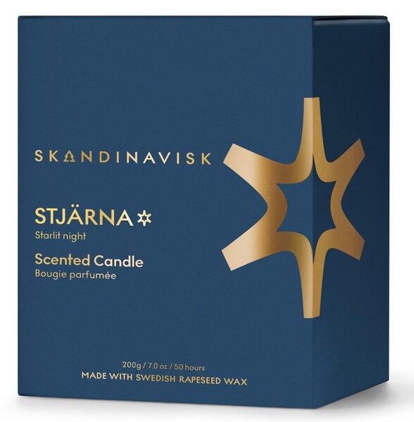 Vonná svíčka ve skle STJÄRNA Gold (hvězda) 200 g – speciální edice