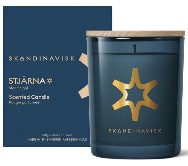 Vonná svíčka ve skle STJÄRNA Gold (hvězda) 200 g – speciální edice