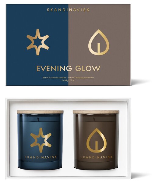 Dárkový set svíček EVENING GLOW – 2 × 65 g