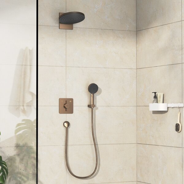 Hansgrohe DuoTurn Q - Batéria pod omietku pre 2 spotrebiče, kartáčovaný bronz 75414140