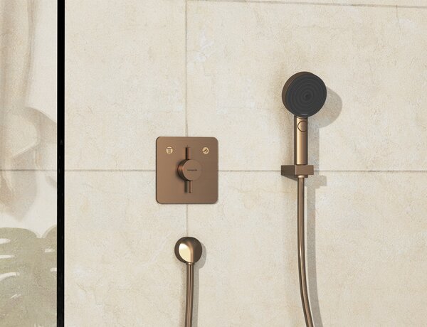 Hansgrohe DuoTurn Q - Batéria pod omietku pre 2 spotrebiče, kartáčovaný bronz 75414140