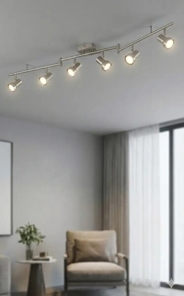 LED Bodové svietidlo 6xGU10/4,7W/230V matný chróm