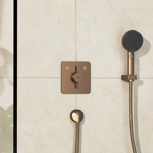 Hansgrohe DuoTurn Q - Batéria pod omietku pre 2 spotrebiče, kartáčovaný bronz 75414140