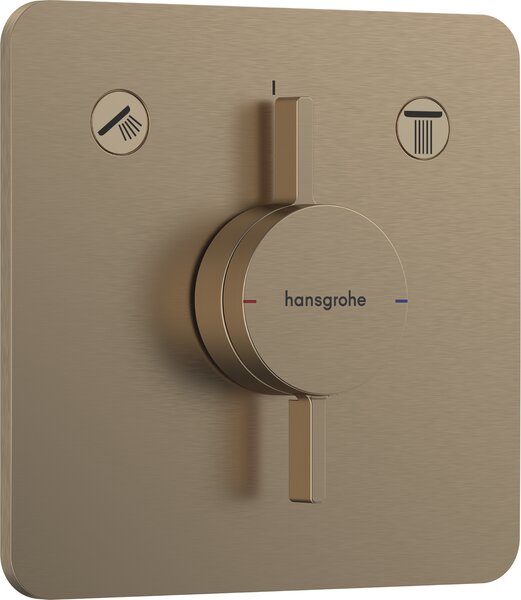 Hansgrohe DuoTurn Q - Batéria pod omietku pre 2 spotrebiče, kartáčovaný bronz 75414140