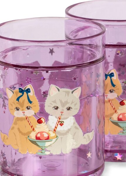 Dětské třpytivé kelímky Kitty / Kick it / Rainbow 180 ml – set 2 ks Rainbow