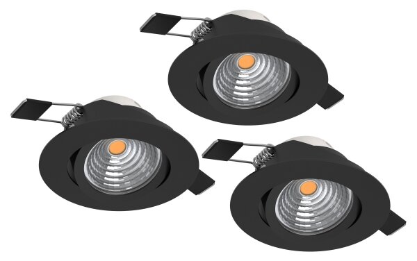 Eglo 902281 - sada 3x LED stmievateľných stropných svietidiel SALICETO LED/6,4W/230V pr.8,8cm čierna