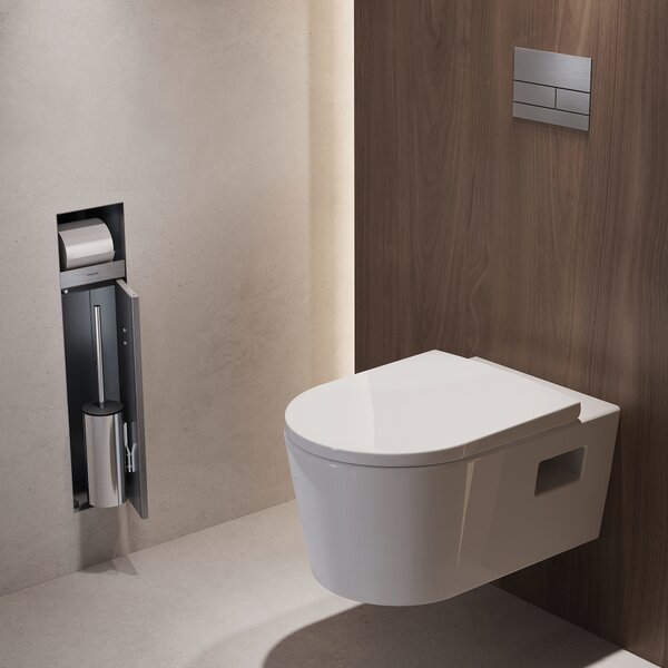 Hansgrohe XtraStoris Rock - WC kefa na zabudovanie s držiakom na toaletný papier, nerez 56062800