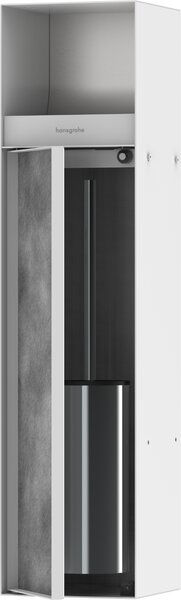 Hansgrohe XtraStoris Rock - WC kefa na zabudovanie s držiakom na toaletný papier, biela matná 56062700