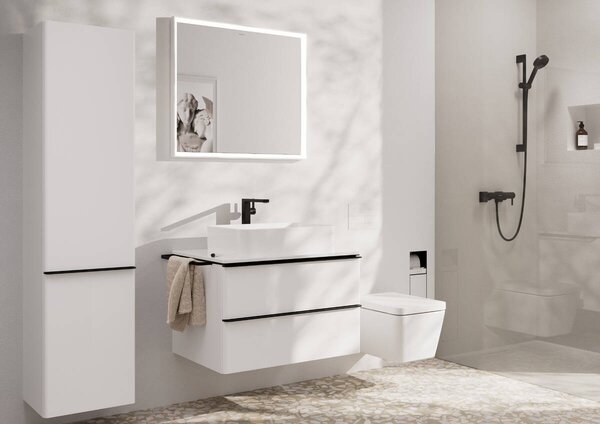 Hansgrohe XtraStoris Rock - WC kefa na zabudovanie s držiakom na toaletný papier, biela matná 56062700