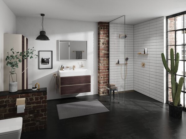 Hansgrohe Tecturis E - Páková umývadlová batéria 110 Fine CoolStart EcoSmart+ bez odtokovej garnitúry, kartáčovaný bronz 73021140