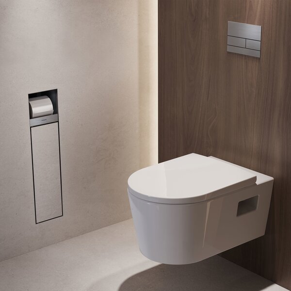 Hansgrohe XtraStoris Rock - WC kefa na zabudovanie s držiakom na toaletný papier, nerez 56062800