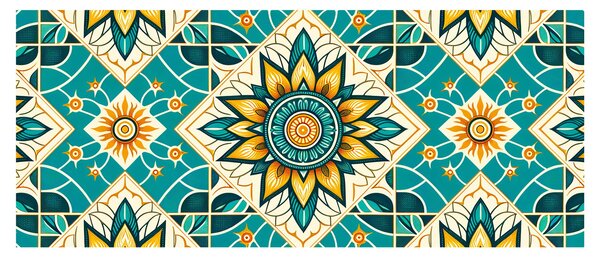 Obraz - Tyrkysový vzor (120x50 cm)