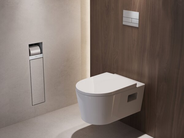 Hansgrohe XtraStoris Rock - WC kefa na zabudovanie s držiakom na toaletný papier, biela matná 56062700