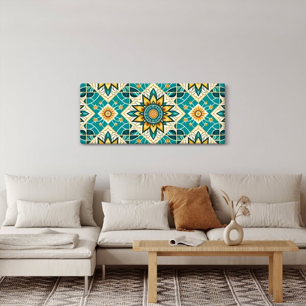 Obraz - Tyrkysový vzor (120x50 cm)