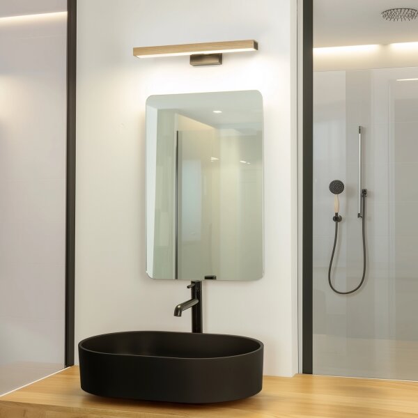 Brilagi-LED Kúpeľňové osvetlenie zrkadla WOODY MIRROR LED/8W/230V IP44 dub/čierna