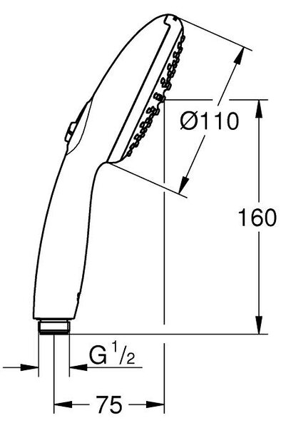 GROHE Vitalio Start 110 - Ručná sprcha Ø 110 mm, 2 prúdy, čierna matná 279462431