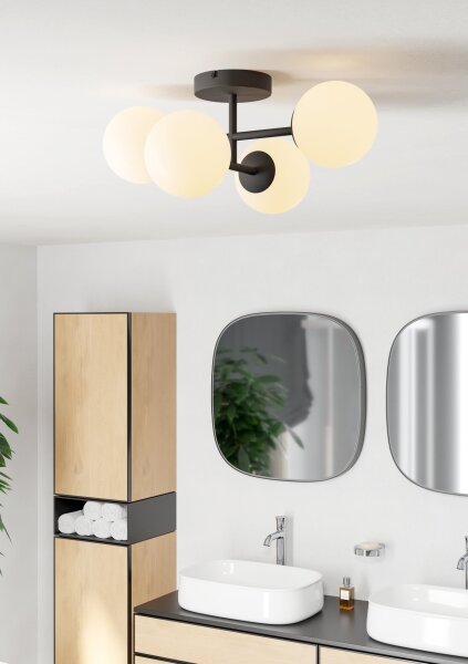 Eglo 902094 - LED kúpeľňový prisadený luster CASTROVIDO 4xG9/4,2W/230V IP44 čierny