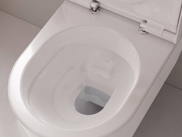 Hansgrohe EluPura S - Závesné WC 540, AquaFall splachovanie, HygieneEffect + sedátko so SoftClose a QuickRelease, biela 62021450
