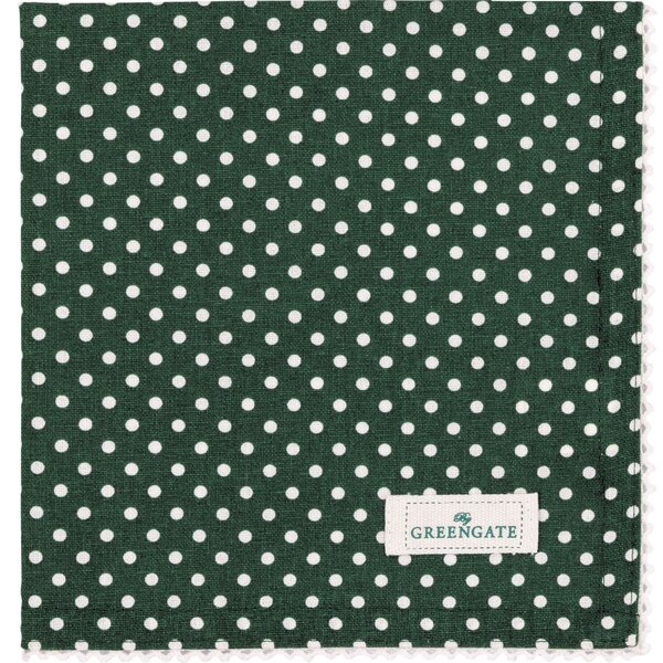 Bavlnená servítka s krajkou Dotty Dark Green