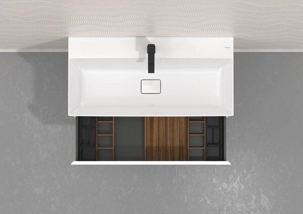 Hansgrohe IntraStoris - Základná sada boxov do zásuvky 100x345 mm, čierna matná 54224670