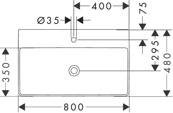 Hansgrohe Xelu Q - Umývadlo 800x480 mm SmartClean s otvorom na batériu bez prepadu, biela 61020450