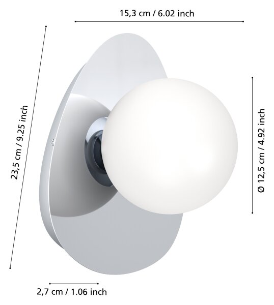 Eglo 902095 - LED Kúpeľňové nástenné svietidlo CASTROVIDO 1xG9/4,2W/230V IP44 chróm