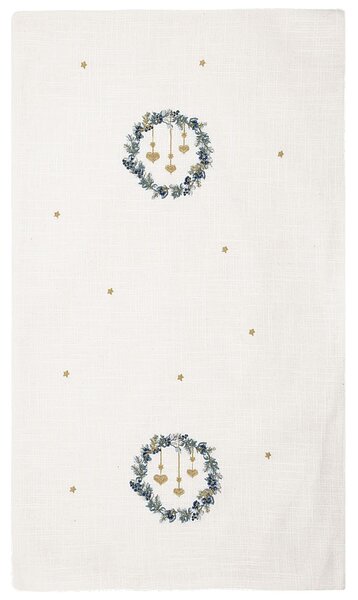 Stolový behúň s výšivkou Zelda White 45 × 140 cm