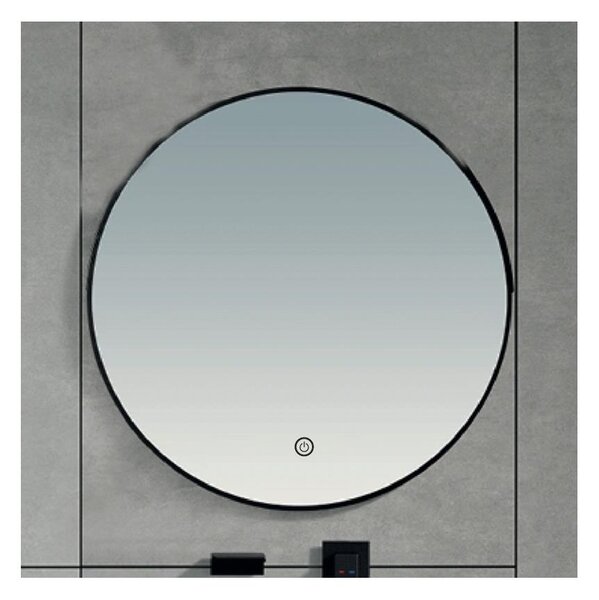 Brilagi-LED Kúpeľňové zrkadlo VERESE LED/19W/230V 60 cm čierna IP44 CRI 90 stmievateľné + CCT