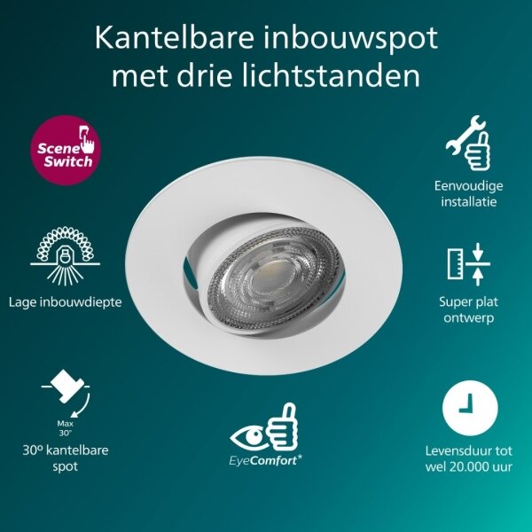 Philips -LED stmievateľné podhľadové svietidlo CILANTRO LED/5W/230V 4000K biela
