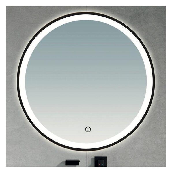 Brilagi - LED kúpeľňové zrkadlo ASTI LED/19W/230V 60 cm čierna IP44 CRI 90 stmievateľné + CCT