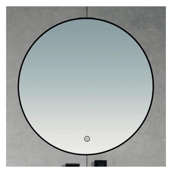 Brilagi-LED Kúpeľňové zrkadlo NOVARA LED/19W/230V 60 cm čierne IP44 CRI 90 stmievateľné + CCT