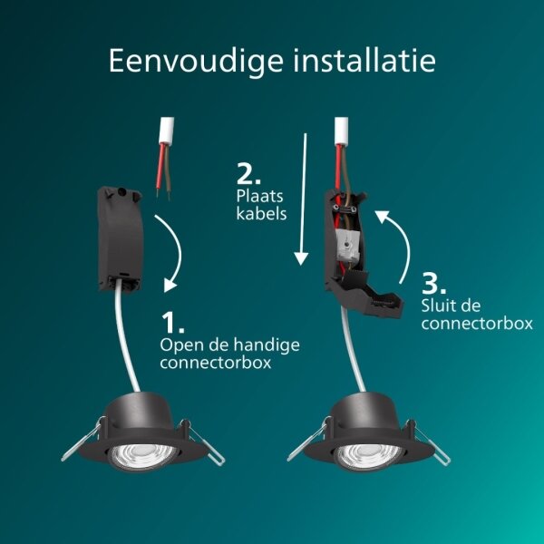 Philips - sada 3x stmievateľných podhľadových svietidiel CILANTRO LED/5W/230V 4000K čierne