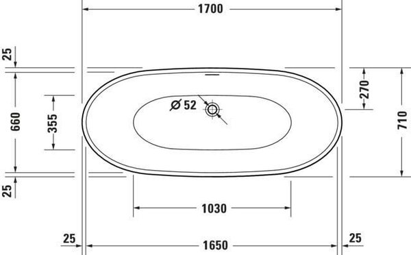 Duravit DuraVato - Voľne stojaca vaňa 1700x710 mm, biela 700570000000000